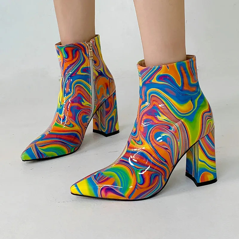 Zaria | Women’s High Heel Patent Martin Boots