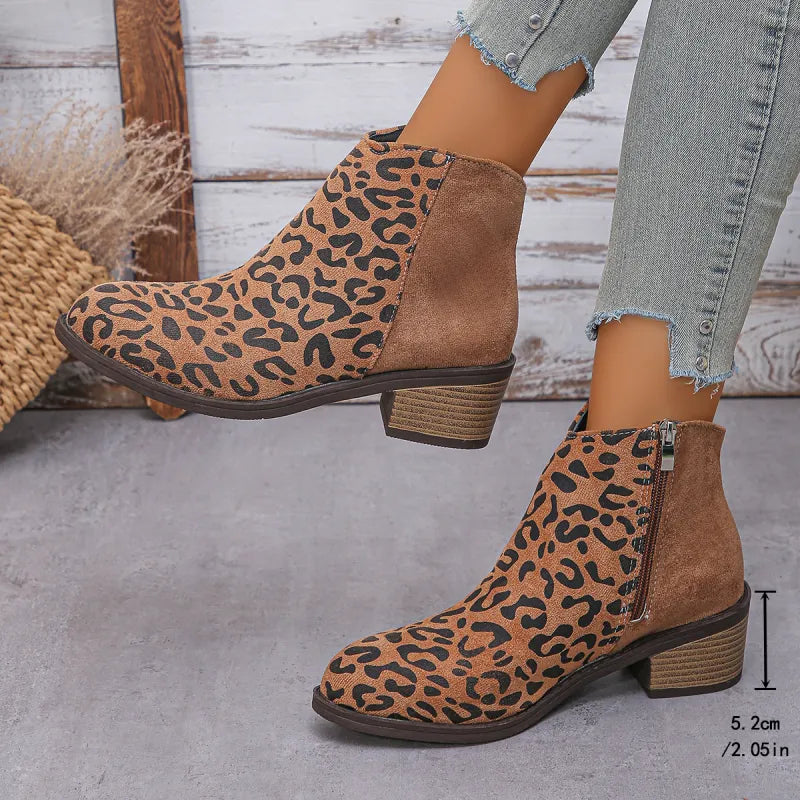 Vivienne | Orthopedic Casual Leopard Print Boots