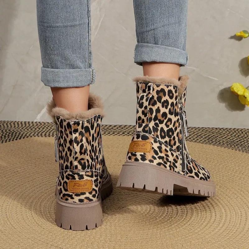 Mila | Women’s Leopard Print Comfortable Ankle Boots
