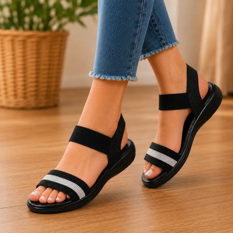 Nadia | Orthopedic Color-Block Elastic Flat Sandals