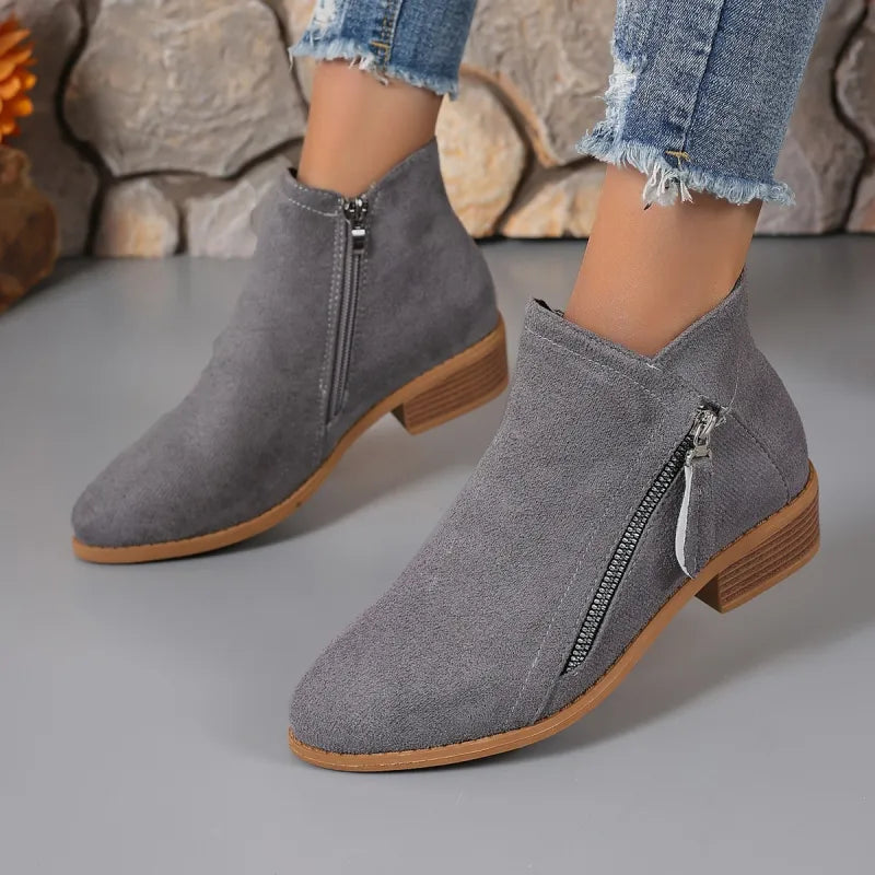Helena | Women’s Casual Chunky Heel Martin Ankle Boots