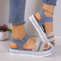 Kiara | Women’s Denim Tassel Sandals