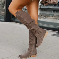 Hazel | Comfortable Women’s High-Top Boots with Low Heel and Side Zipper