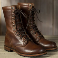 Anna | Women's Leather Lace-up Boots With Mid Shaft