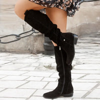 Hazel | Comfortable Women’s High-Top Boots with Low Heel and Side Zipper