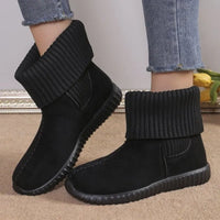 Daniela |Flat Knit Winter Ankle Boots for Women