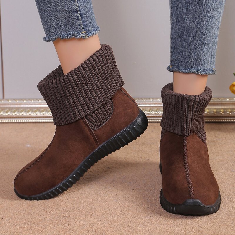 Daniela |Flat Knit Winter Ankle Boots for Women