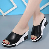 Luna | Women’s Summer Leather Wedge Sandals