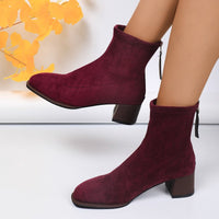 Noor | Women’s Chunky High-Heel Round-Toe Boots – Stylish & Trendy