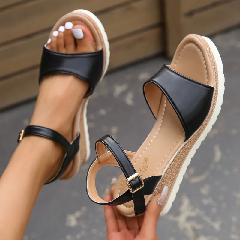 Bianca | Women’s Buckle Wedge Sandals