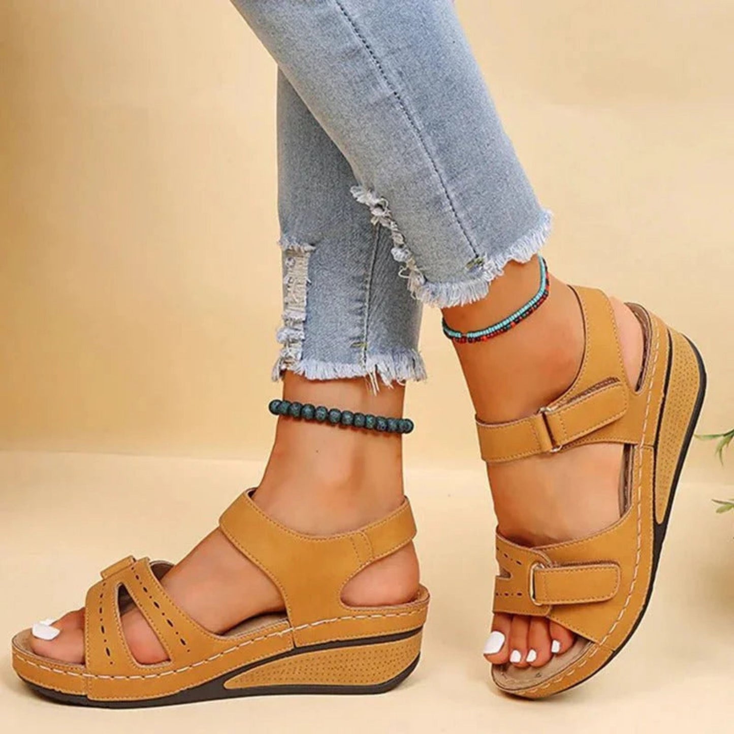 Liliana® | Women's wedge sandals with adjustable buckle closure