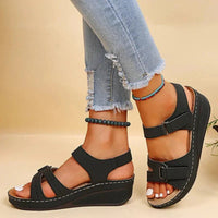 Liliana® | Women's wedge sandals with adjustable buckle closure