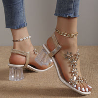 Blossom® | Stylish Block Heels Transparent Sandals for Women