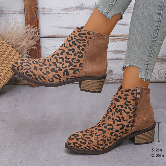 Vivienne | Orthopedic Casual Leopard Print Boots