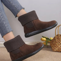 Daniela |Flat Knit Winter Ankle Boots for Women