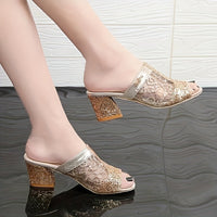 Luz® | Feminine sandals with sparkling sequins