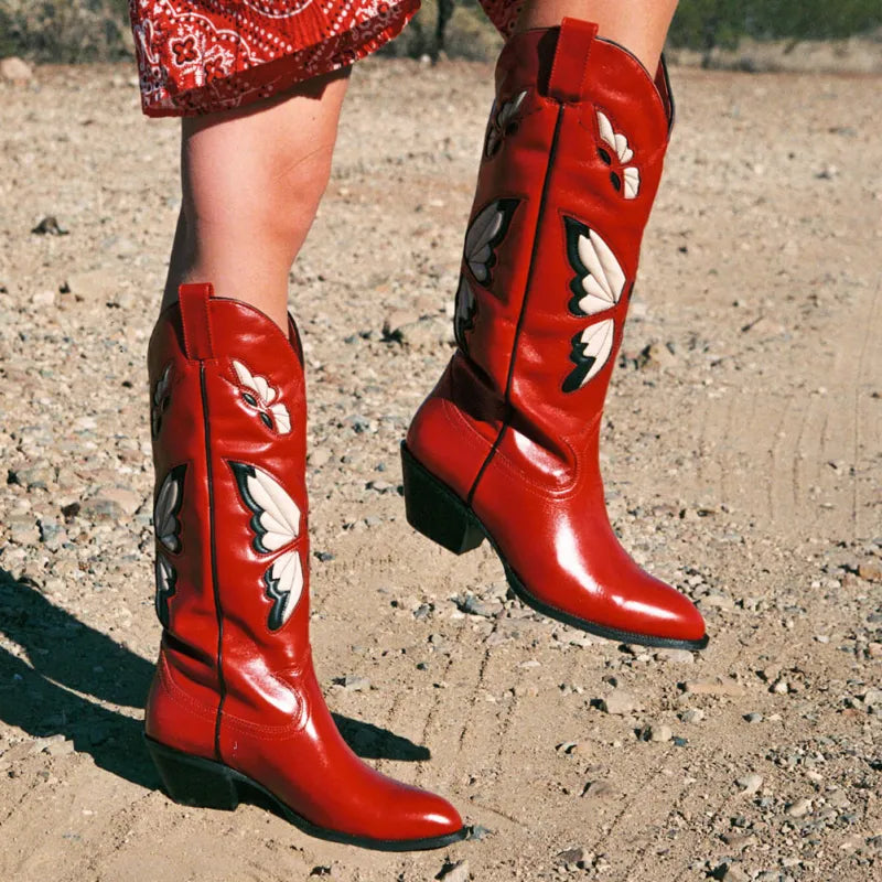 Vanessa | Women’s Summer Mid-Heel Butterfly Boots