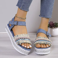 Kiara | Women’s Denim Tassel Sandals