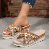 Dahlia | Women’s Summer Linen Wedge Sandals