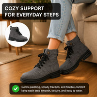 Riley | Orthopedic Lace-Up Denim Platform Ankle Boots