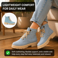 Riley | Orthopedic Lace-Up Denim Platform Ankle Boots