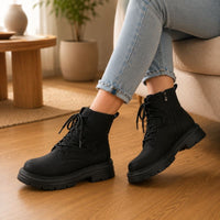 Aspen | Orthopedic Lace-Up Square Heel Ankle Boots