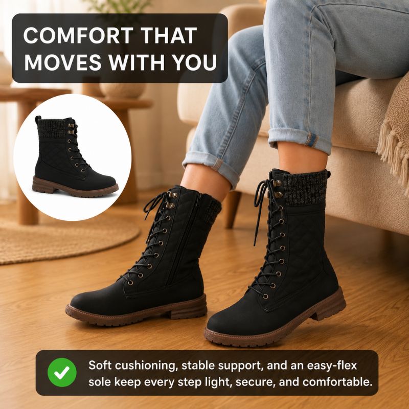 Vivienne | Orhtopedic Lace-Up Block Heel Cowboy Boots