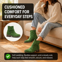 Roxanne | Orthopedic Buckle Side-Zip Western Ankle Boots