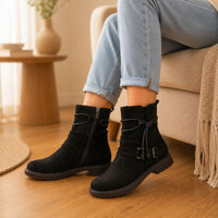 Alessia | Orthopedic Retro Buckle Side-Zip Ankle Boots