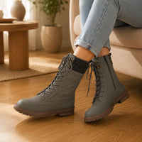 Vivienne | Orhtopedic Lace-Up Block Heel Cowboy Boots