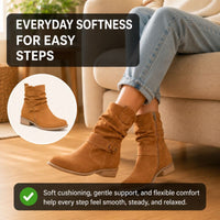 Cleo | Orthopedic Pointed Toe Suede Mid-Calf Western Boots