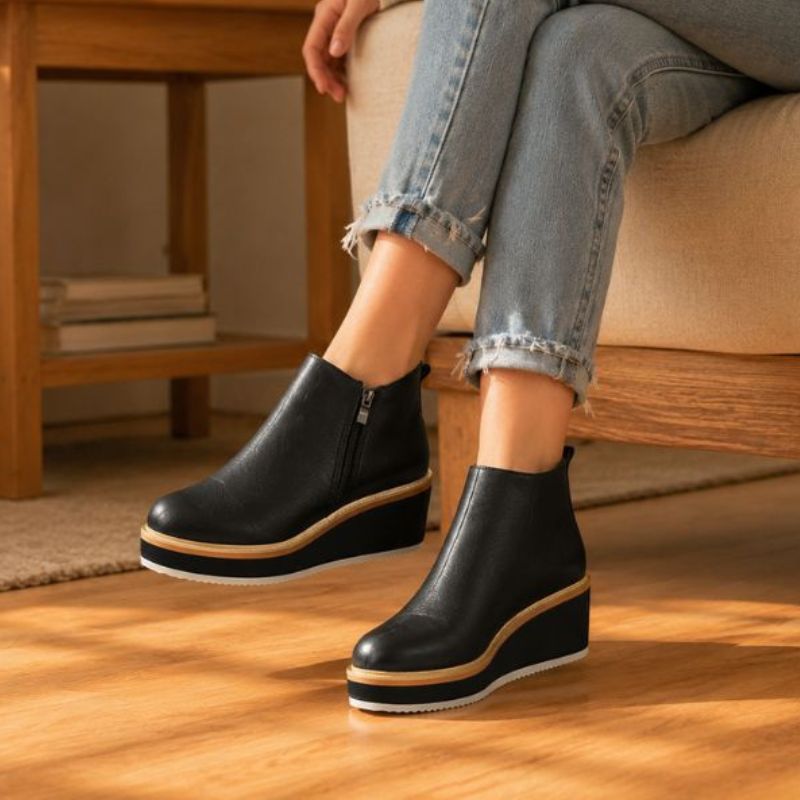 Zara | Orthopedic Chunky Block Heel Ankle Boots