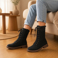 Vivienne | Orhtopedic Lace-Up Block Heel Cowboy Boots