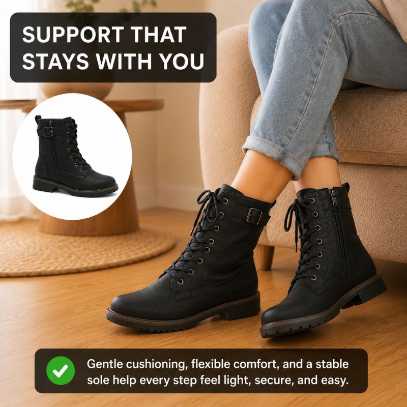 Giselle | Orthopedic Women’s Lace-Up Side-Zip Western Boots