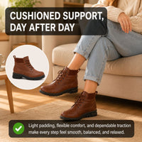Raven | Orthopedic Retro Lace-Up Flat Cowboy Ankle Boots