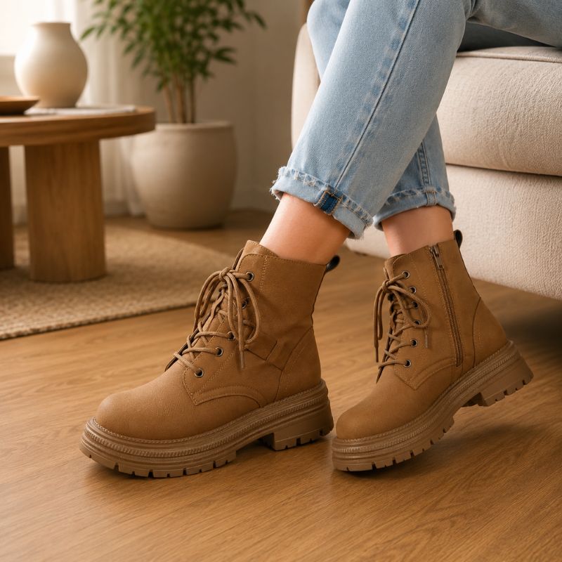 Aspen | Orthopedic Lace-Up Square Heel Ankle Boots