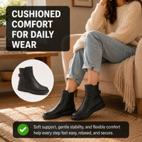 Bianca | Orthopedic Ankle Boots With Buckle Side Zipper