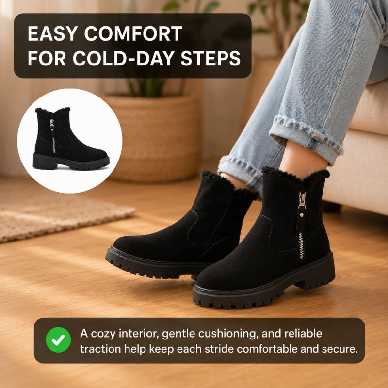 Dallas | Orthopedic Women’s Plush Faux Suede Non-Slip Boots