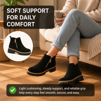 Arabella | Orthopedic Suede Side-Zip Chunky Ankle Boots