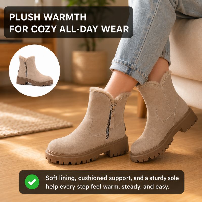 Dallas | Orthopedic Women’s Plush Faux Suede Non-Slip Boots