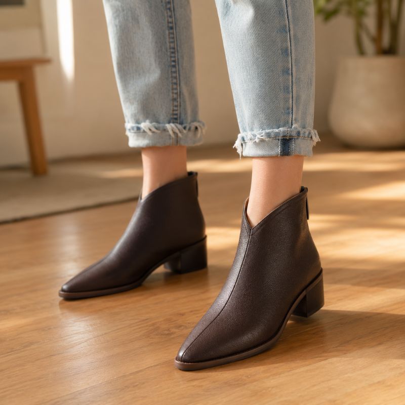 Dakota | Orthopedic Brown French Short Boots