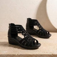 Mila | Women’s Crystal Roman Wedge Sandals