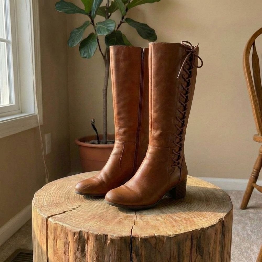 Michelle | Women’s Knee High Boots With Lace Up