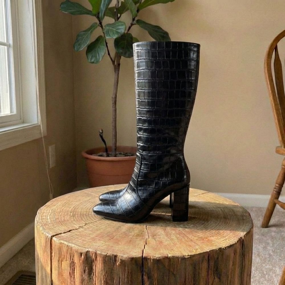Taylor | Women’s Croc Textured High Heel Boots