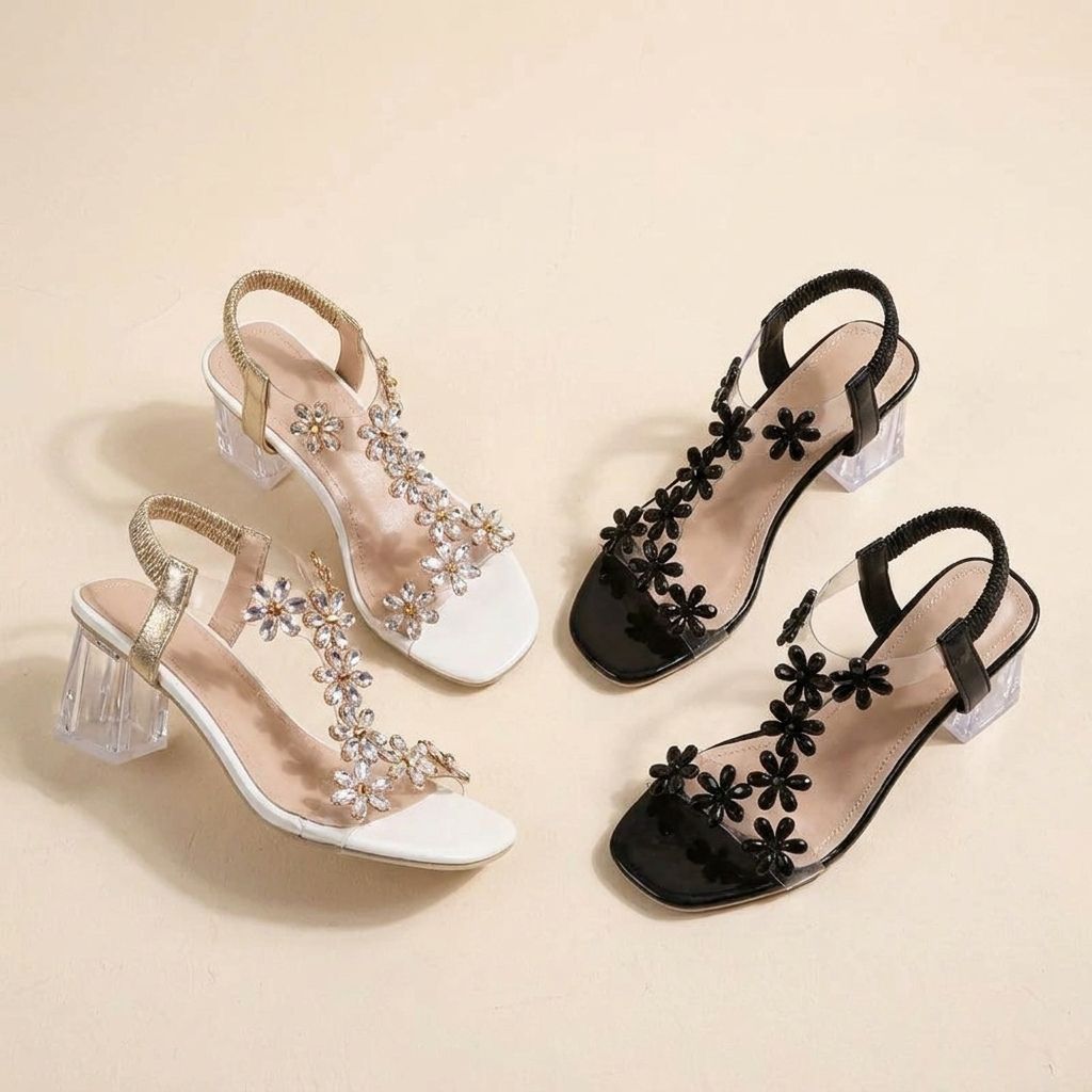 Sofia | Women’s Floral Square Heel Sandals