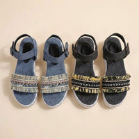 Kiara | Women’s Denim Tassel Sandals