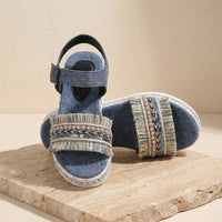 Kiara | Women’s Denim Tassel Sandals