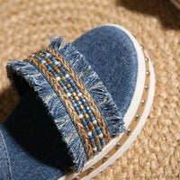 Kiara | Women’s Denim Tassel Sandals