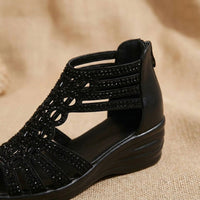 Mila | Women’s Crystal Roman Wedge Sandals