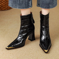Marcella Croc Genuine Leather Boots